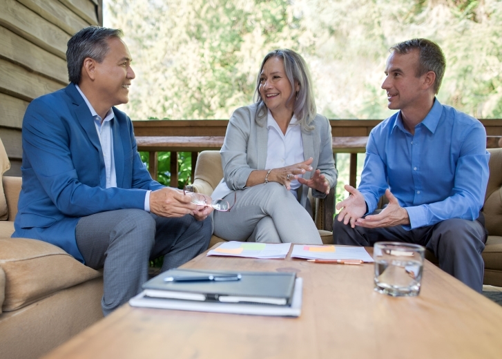 FA talking with clients